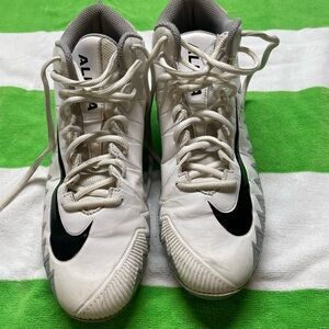 Boys Nike White and Black Athletic Football Cleats - Youth
